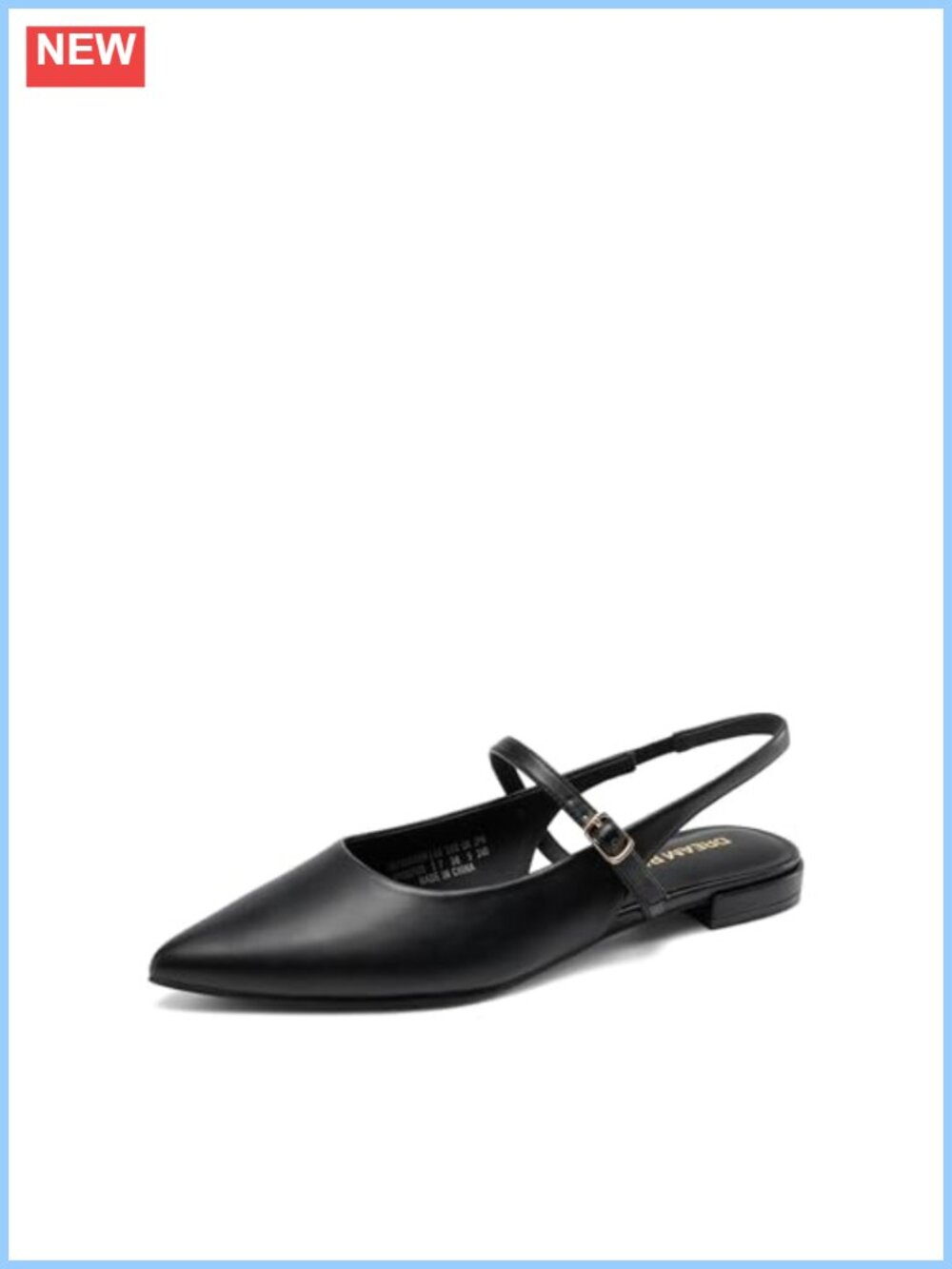 Women's Faux Leather Slingback Pointed Toe Ballet Flats Dressy Casual
